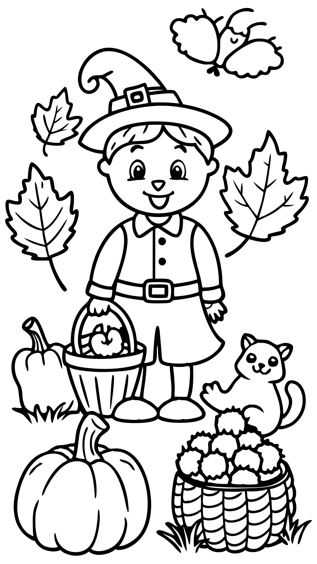 fall coloring page for kids